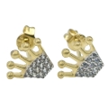 Earrings gold K14 Crown