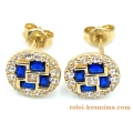Earrings gold K14 with sapphires