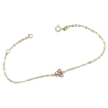 Bracelet Gold K9 with hearts &  butterfly
