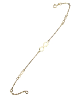 Bracelet Gold K9 with infinities 2