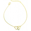 Necklace Silver Double Heart
