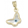 Necklace Gold K9 Βutterfly