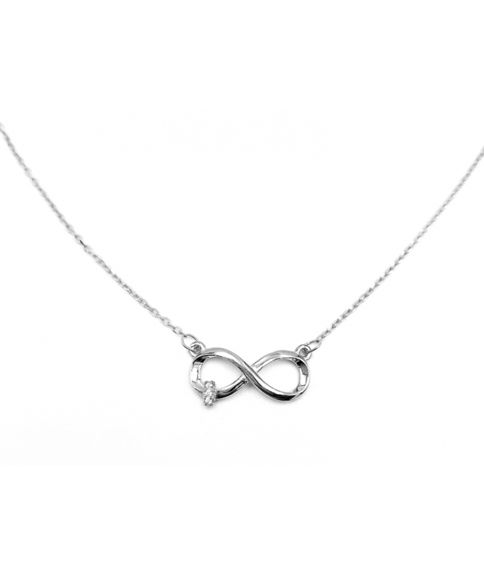 Necklace Silver "Infinity and eye" Rosegold