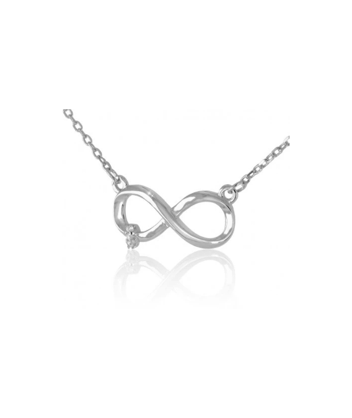 Necklace Silver "Infinity and eye" Rosegold