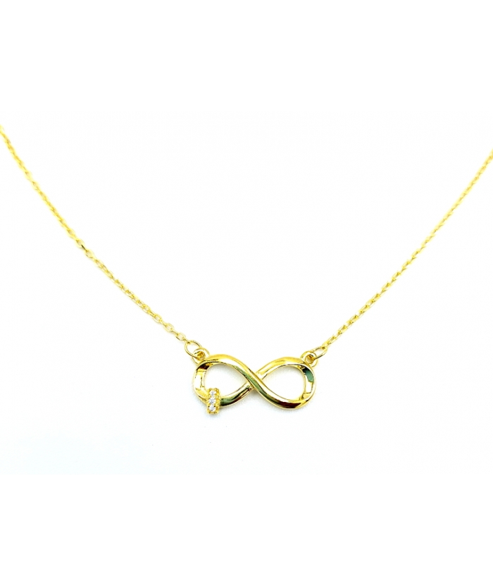 Necklace Silver "Infinity and eye" Rosegold