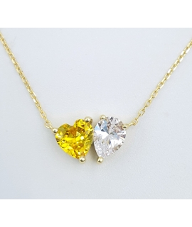 Necklace Silver Goldplated Heart 2