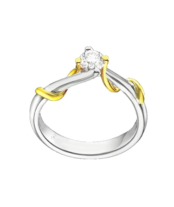 Μονόπετρο Δαχτυλίδι Κ18 με Διαμάντι 0,34ct