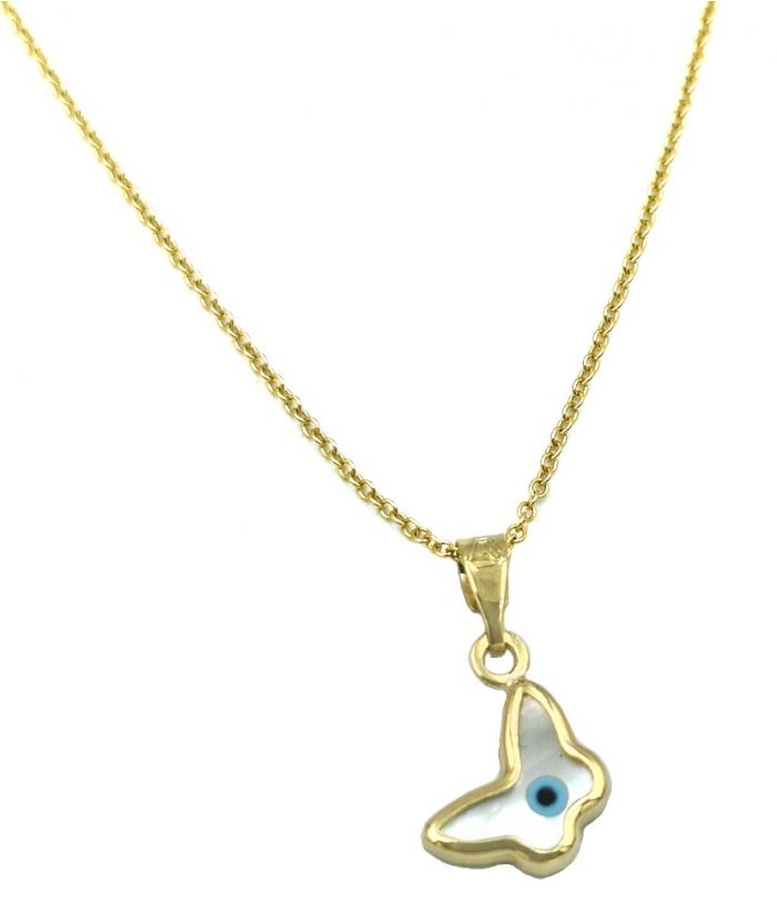Necklace Gold K9 Βutterfly