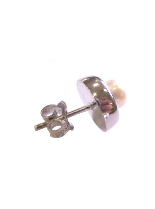 Earrings Whitegold K14 'Pearl' 2