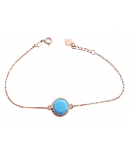 Βραχιόλι Ασημένιο "Τυρκουάζ" Rosegold
