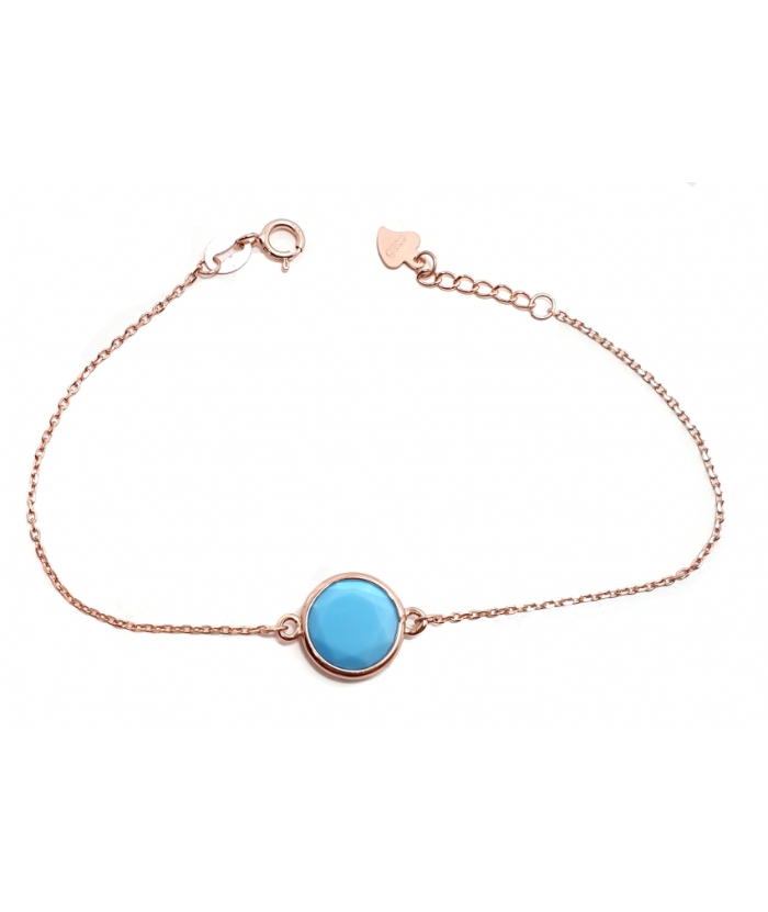 Bracelet Silver "turqoise" Rosegold