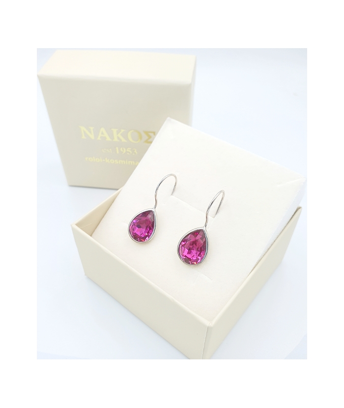 Earrings Silver Hanging "Tear"