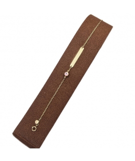 Child name Bracelet Gold K14 pink eye 2