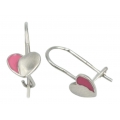 Child's Earrings Silver Hanging hearts