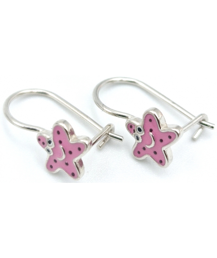 Child's Earrings Silver Hanging Stars