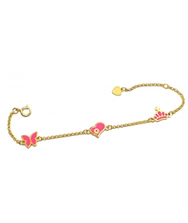 Bracelet Child Silver "Heart & Butterfly"