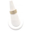 Ring gold K14 with zircons three lines