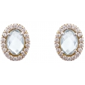 Earrings gold K14 Aqua marine