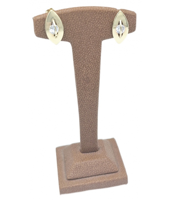 Earrings gold K14 Rhombus
