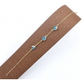Bracelet gold Κ14 blue eyes