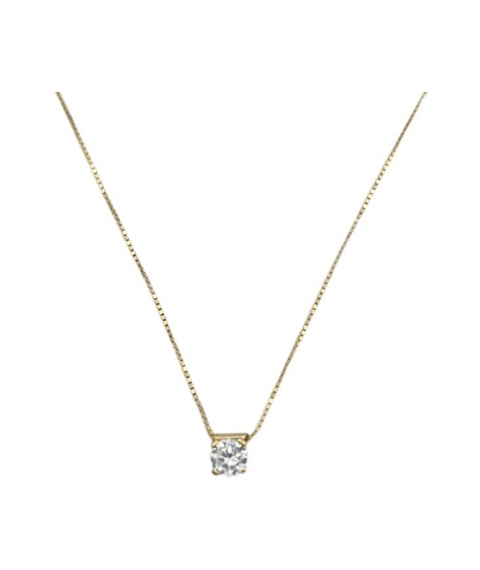 Necklace Gold K14 'one stone'