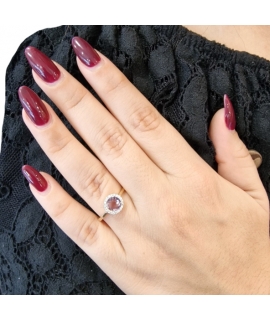 Ring gold K14 with amethyst 2
