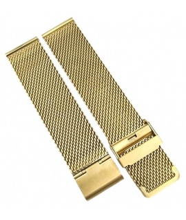 Watch Bracelet Inox-Goldplated 22mm Tzevelion Mesh Silver 01 2