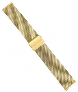 Watch Bracelet Inox-Goldplated 22mm Tzevelion Mesh Silver 01