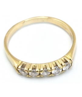Ring gold K14 in line zircons 2