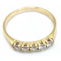 Ring gold K14 in line zircons