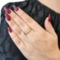 Ring gold K14 in line zircons