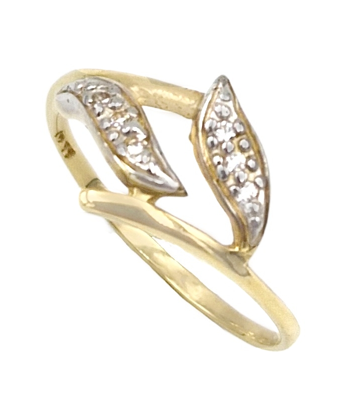 Ring gold K14 leafs