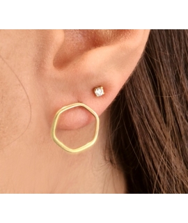 Earrings gold K14 "Circles" 2