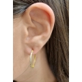 Earrings hoop gold K14 "Zircons in line"
