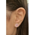 Earrings gold K14 with rubins