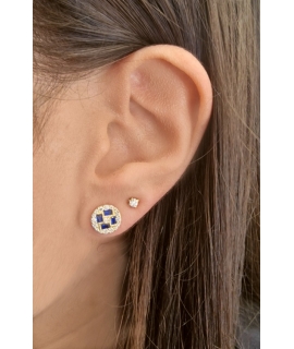 Earrings gold K14 with sapphires 2