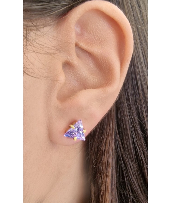 Εarings gold K14 'Tanzanite'