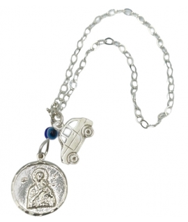 Car Amulet Silver 925° Saint Christopher two sides