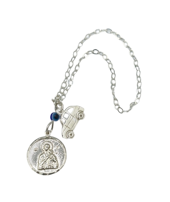 Car Amulet Silver 925° Saint Christopher two sides