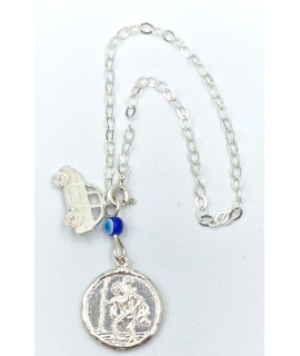 Car Amulet Silver 925° Saint Christopher two sides 2