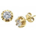 Earrings Silver Rozetes with zircons