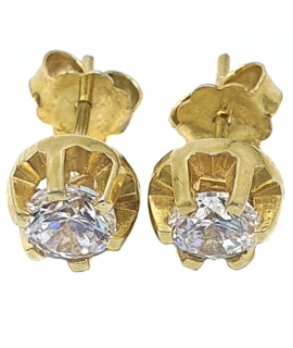 Earrings Silver Rozetes with zircons