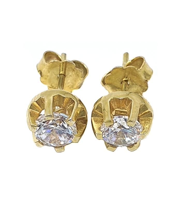 Earrings Silver Rozetes with zircons