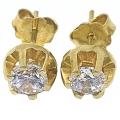 Earrings Silver Rozetes with zircons