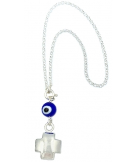 Car Amulet Silver 925° Cross 3D