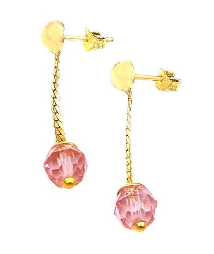 Earrings hanging gold K14