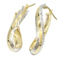 Earrings hoop gold K14 twin color