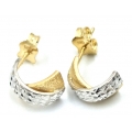 Earrings gold K14 twincolor