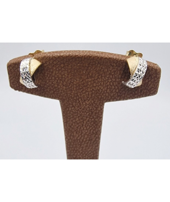 Earrings gold K14 twincolor