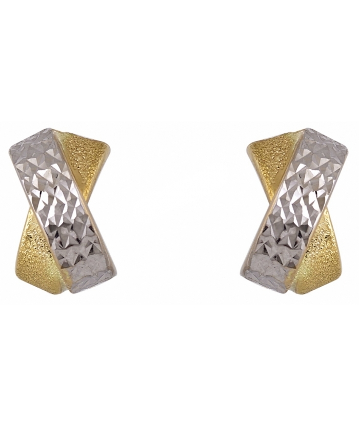 Earrings gold K14 twincolor